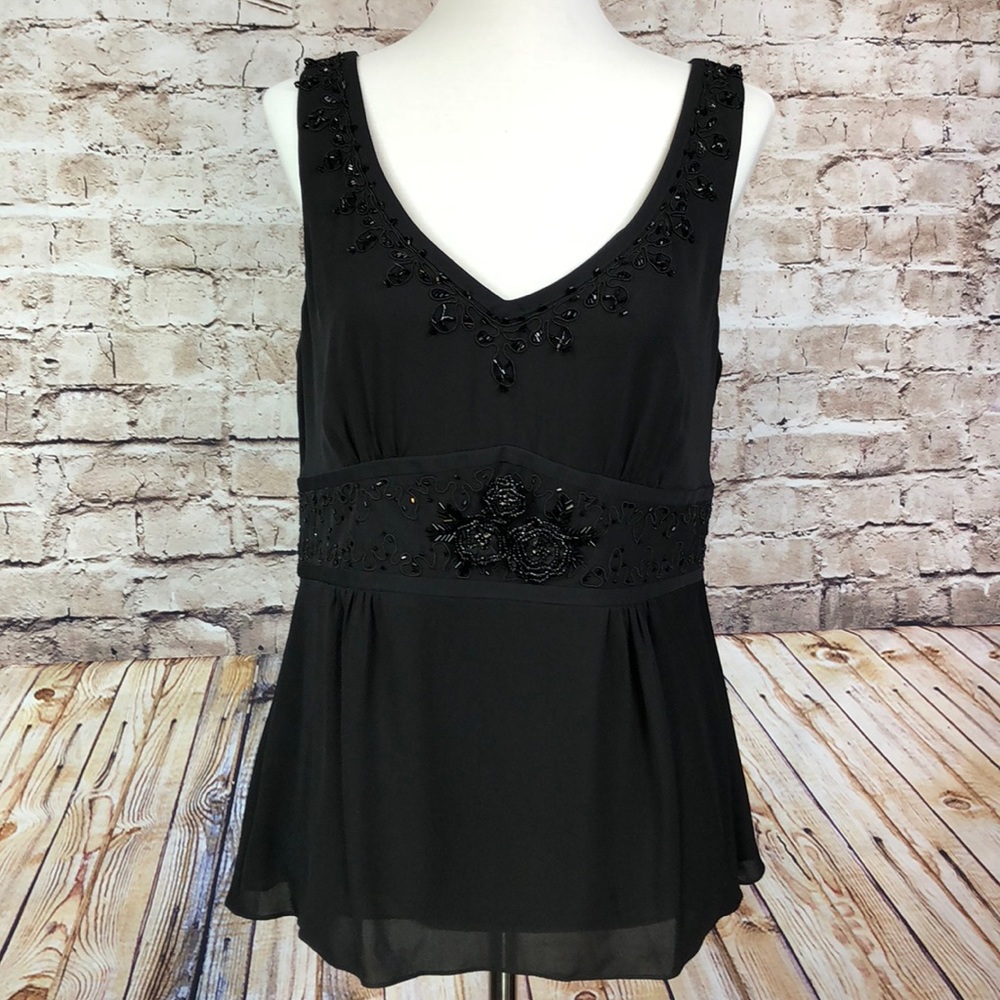 Ann Taylor black sequins blouse size 8